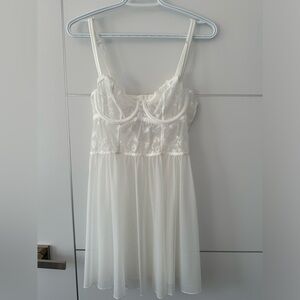 Embroidered Mesh Balconette Nightie
